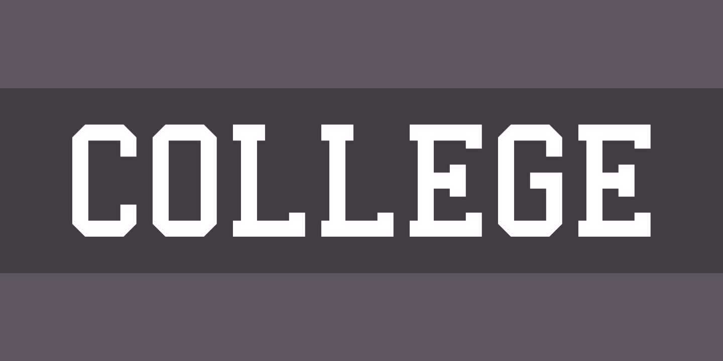 College Font preview